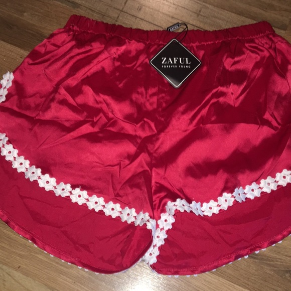 Zaful Pants - Silky red shorts